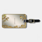 Elegant gouden decoratief Bagagelabel (Voorkant horizontaal)