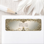 Elegant gouden decoratief retouradres label (Insitu)