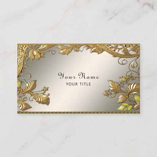 Elegant gouden decoratief Visitekaartje (Voorkant)