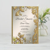 Elegant gouden decoratief Vrijgezellenfeest Kaart (Staand voorkant)