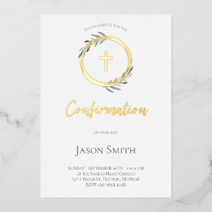 Elegant gouden details Bevestiging Folie Uitnodiging