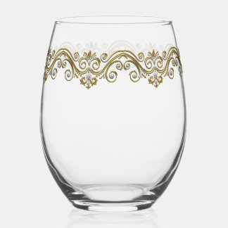 Elegant Gouden Diamant  Wijnglas Zonder Voet