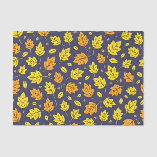 Elegant gouden en Oranje herfstbladeren Tissuepapier (Voorkant)