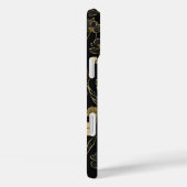 Elegant gouden en zwarte bloemenpatroon Case-Mate iPhone case (Achterkant / Rechts)