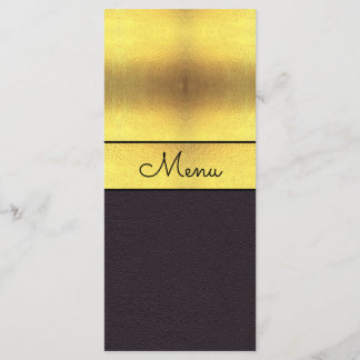 Elegant gouden en zwarte bruiloft menu