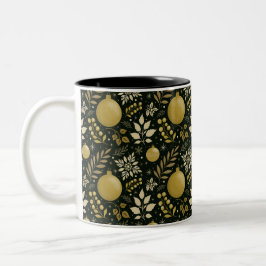 Elegant gouden en zwarte vakantie Ornament kerst Tweekleurige Koffiemok