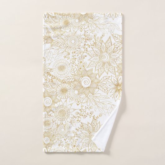 Elegant gouden florale doedels design bad handdoek (Handdoek)