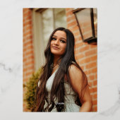 Elegant gouden folie classic script foto afstudere folie uitnodiging (Achterkant)