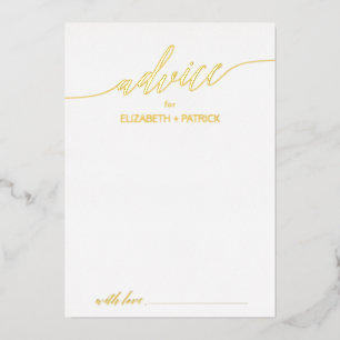Elegant Gouden Folie Kalligrafie Bruiloft Advies Folie Uitnodiging