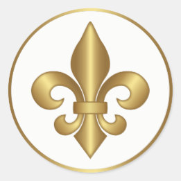 Elegant gouden Frans Fleur de Lis symbool Ronde Sticker