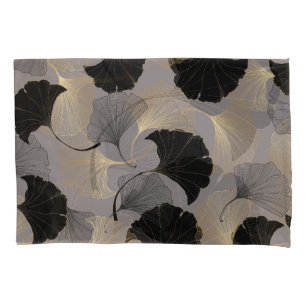 Elegant gouden Ginkgo, achtergrond. Kussensloop