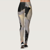 Elegant gouden Ginkgo,  achtergrond. Leggings (Achterkant)