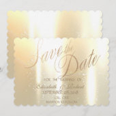 Elegant gouden glanzende save the date (Voorkant / Achterkant)