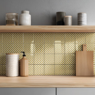 Elegant Gouden Glitter Heringbone Chevron Patroon Tegeltje