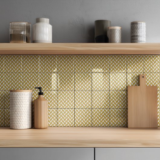 Elegant Gouden Glitter Heringbone Chevron Patroon Tegeltje