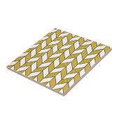 Elegant Gouden Glitter Heringbone Chevron Patroon Tegeltje (Zijkant)