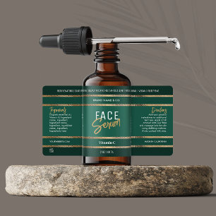 Elegant Gouden Glitter Smaragd Groene Kosmetische  Etiket