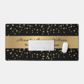Elegant Gouden Glitter Sparkle Zwart Stijlvol Bureaumat (Keyboard & Muis)