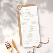 Elegant gouden handtekening script bruiloftsmenu menu