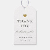 Elegant gouden hart bruiloft Vrijgezellenfeest Cadeaulabel (Voorkant)