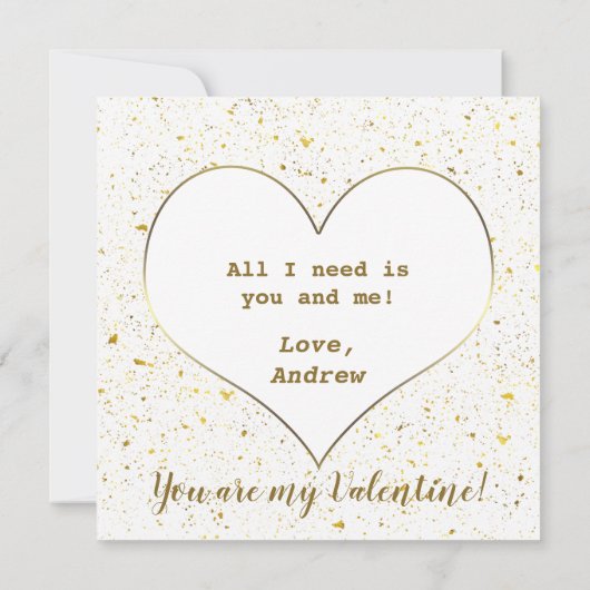 Elegant Gouden Hart Je bent mijn Valentijnse (Achterkant)