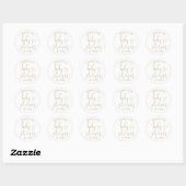 Elegant gouden hart script Baby shower gunst Ronde Sticker (Vel)
