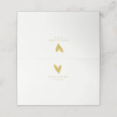Elegant gouden hart | Wedding Gevouwen Plaats Kaar (Buitenkant ongevouwen)