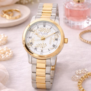 Elegant gouden horloge cadeau voor haar gepersonal