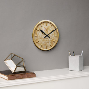 Elegant gouden horloge voor 50-jarig huwelijksjubi ronde klok