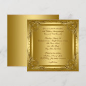 Elegant gouden huwelijksjubileumfeest kaart (Voorkant / Achterkant)