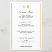 Elegant Gouden Initialen Formeel Trouwmenu (Voorkant)