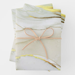 Elegant Gouden Inkt Abstract Patroon Inpakpapier Vel