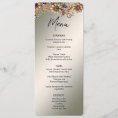 Elegant gouden juweel bloemen bruiloft menu