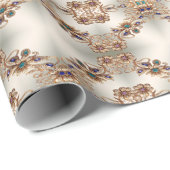 Elegant gouden juweel bloemen inpakpapier (Rol Hoek)