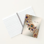 Elegant gouden juweelbloemen Notitieboek (Binnen)
