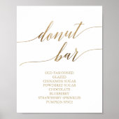 Elegant gouden kalligrafie donut bar bord poster (Voorkant)