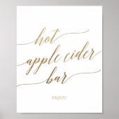 Elegant gouden kalligrafie Hot Apple Cider Bar bor Poster (Voorkant)