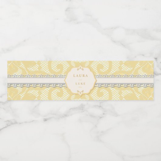 Elegant gouden kant waterfles etiket (Enkel label)