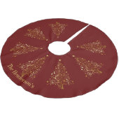 Elegant gouden kerstbomen op Dark Red Kerstboom Rok (Gekanteld)