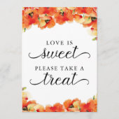 Elegant Gouden Klaproos Liefde is Zoet Bord Kaart (Voorkant)