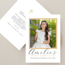 Elegant Gouden Kruis Eerste Communie Foto Script