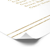 Elegant Gouden Kruis Religieuze Doop Zitkaart Perfect Poster (Hoek)