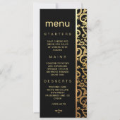 Elegant gouden Lijst bruiloft Menu Kaart (Voorkant)