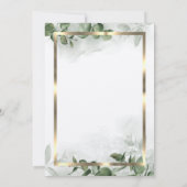 Elegant gouden Lijst, Eucalyptus Dress Vrijgezelle Kaart (Achterkant)