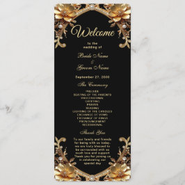 Elegant Gouden Lijst Huwelijksprogramma Programma
