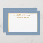 Elegant gouden Lijst - Kies maat - Dusty Blue Notitiekaartje (Voorkant / Achterkant)