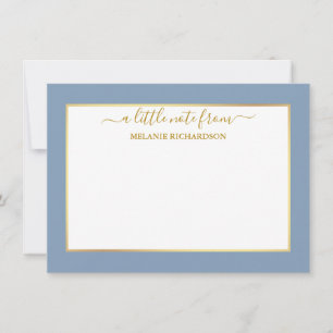 Elegant gouden Lijst - Kies maat - Dusty Blue Notitiekaartje