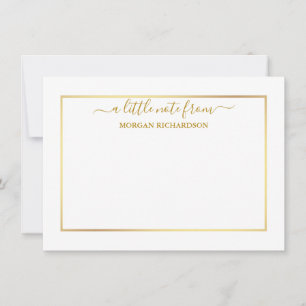 Elegant gouden Lijst - Kies maat - gepersonaliseer Notitiekaartje