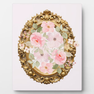 Elegant gouden Lijst met roze Waterverf Fotoplaat