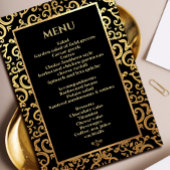 Elegant gouden Lijst Trouwdiner Menu Kaart